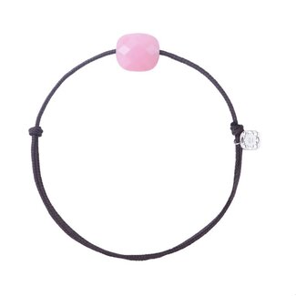 Morganne Bello Morganne Bello Armband 1015X67A116 Pink Opale Cushion met Coffee Koord