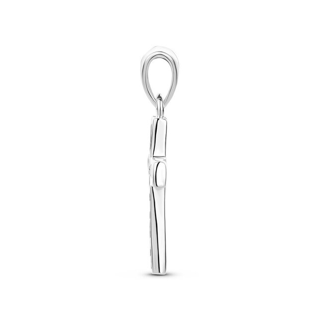 Blinckers Jewellery Huiscollectie BJ Hanger 13.07386 Zilver Kruis met Zirkonia 16.5mm x 11mm