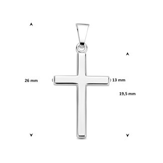 Blinckers Jewellery Huiscollectie BJ Hanger 10.05025 Zilver Kruis 24.5mm x 16mm