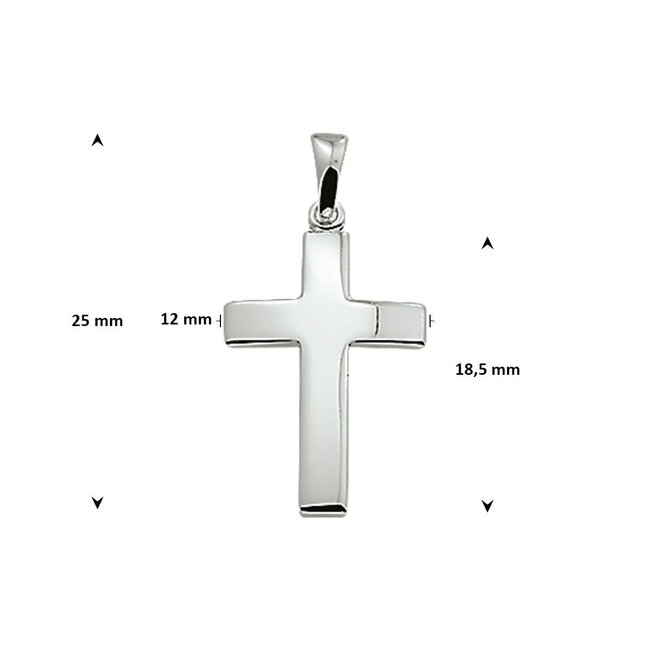 Blinckers Jewellery Huiscollectie BJ Hanger 10.05032 Zilver Kruis 25mm x 18mm