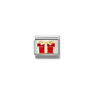 Nomination Nomination Schakel 030272/70 Composable Classic Staal met 18k Geelgoud Cadeau met Rood