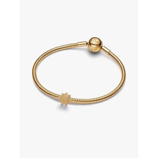 Pandora Pandora Bedel 764052C00 Zilver met 14k geelgouden Plating Mini Zon Getextureerd