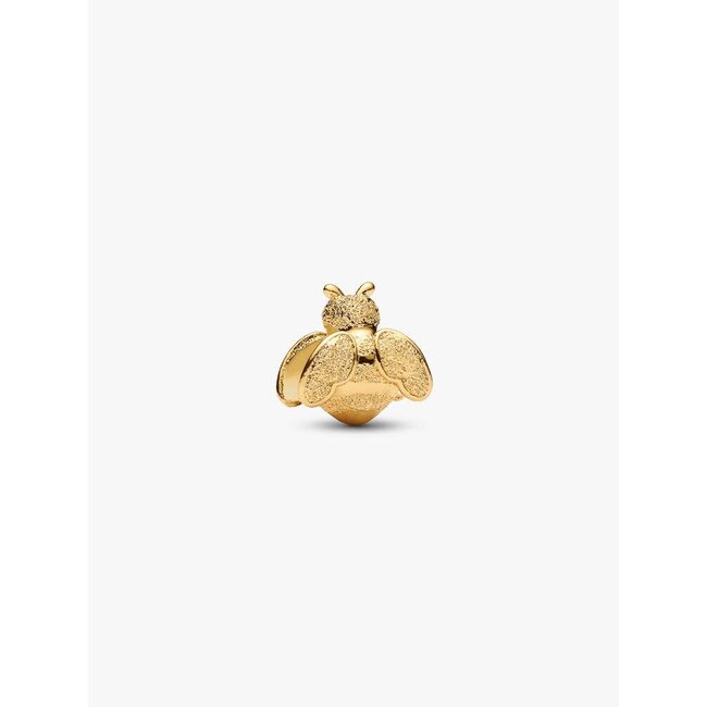 Pandora Pandora Bedel 764524C00 Zilver met14k Geelgouden Plating  Mini Bij Getextureerd