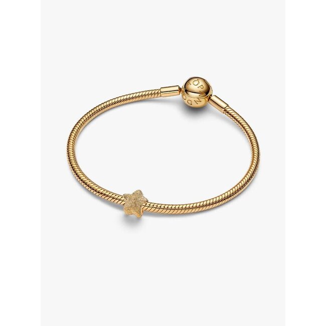 Pandora Pandora Bedel 764050C00 Zilver met14k Geelgouden plating Mini Ster Getextureerd