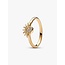 Pandora Pandora Ring 162674C01-52 Zilver met 14k Geelgouden Plating Zon met Zirkonia Maat 52