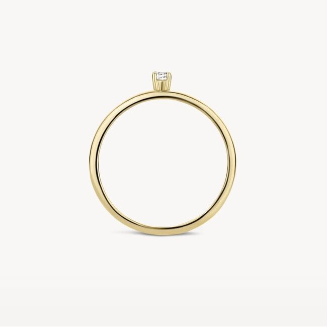Blush Blush Solitair Ring 1200YZI/54 14k Geelgoud met Briljant geslepen Zirkonia Maat 54