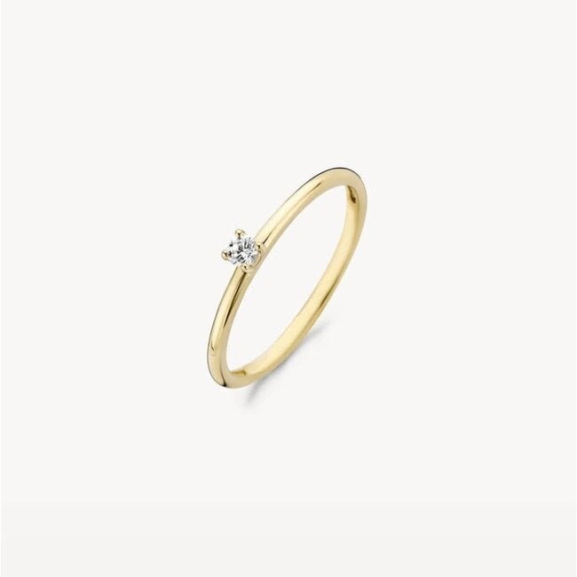 Blush Blush Solitair Ring 1200YZI/54 14k Geelgoud met Briljant geslepen Zirkonia Maat 54