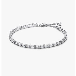 Pandora Pandora Armband 595081C01-18 Zilver Tennis met Baquette Zirkonia 18cm