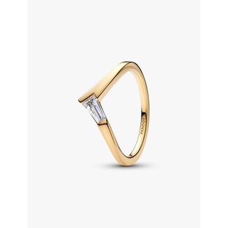 Pandora Pandora Ring 165084C01-56 Tiara met 14k Geelgouden Plating en Cubic Zirkonia Maat 56