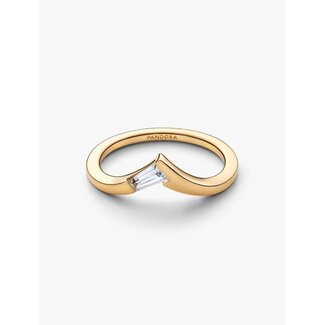 Pandora Pandora Ring 165084C01-54 Tiara met 14k Geelgouden Plating en Cubic Zirkonia Maat 54