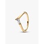 Pandora Pandora Ring 165084C01-54 Tiara met 14k Geelgouden Plating en Cubic Zirkonia Maat 54