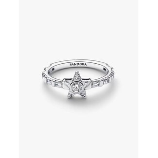 Pandora Pandora Ring 195072C01-54 Zilver Ster met Cubic Zirkonia Maat 54