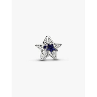 Pandora Pandora Bedel 735034C01 Platinum Plated Ster met Blauw