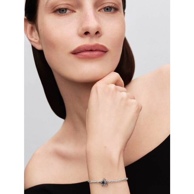 Pandora Pandora Bedel 735034C01 Platinum Plated Ster met Blauw