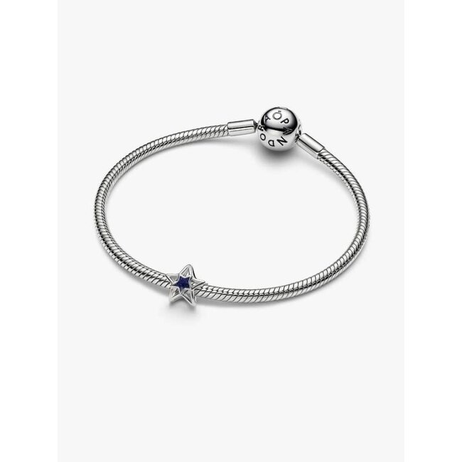 Pandora Pandora Bedel 735034C01 Platinum Plated Ster met Blauw