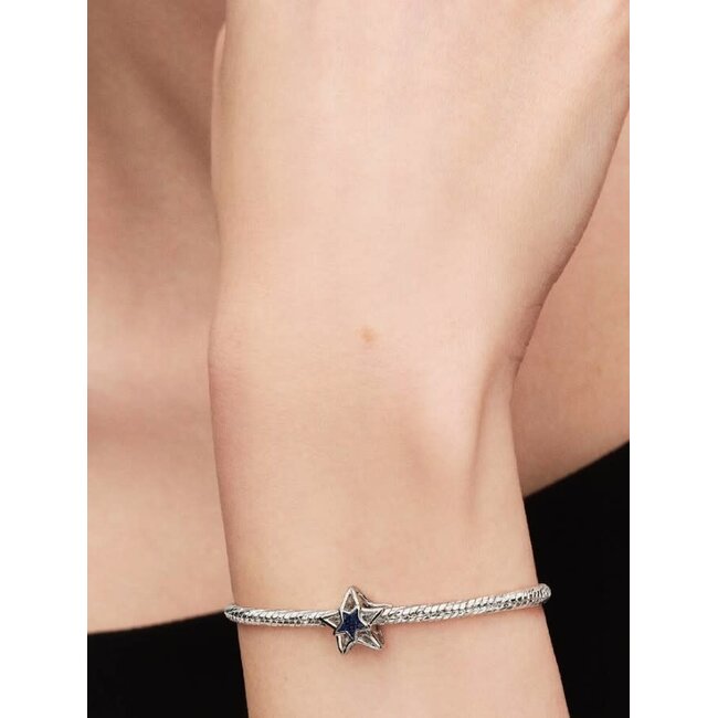 Pandora Pandora Bedel 735034C01 Platinum Plated Ster met Blauw
