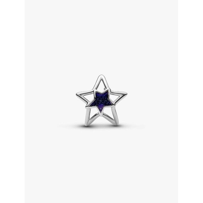 Pandora Pandora Bedel 735034C01 Platinum Plated Ster met Blauw