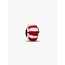 Pandora Pandora Bedel 735071C01 Platinum Plated met Rood en Wit Murano Glas