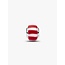 Pandora Pandora Bedel 735071C01 Platinum Plated met Rood en Wit Murano Glas