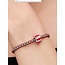Pandora Pandora Bedel 735071C01 Platinum Plated met Rood en Wit Murano Glas