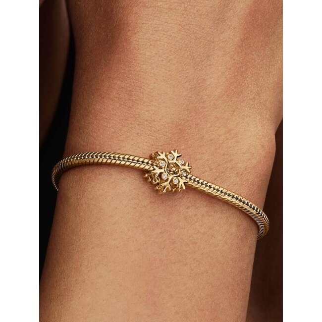 Pandora Pandora Bedel 764249C01 14k Geelgouden Plating Sneeuwvlok