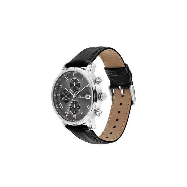 Tommy Hilfiger Tommy Hilfiger Horloge TH1710794 Kane Staal Quartz met Leren Horlogeband 42mm
