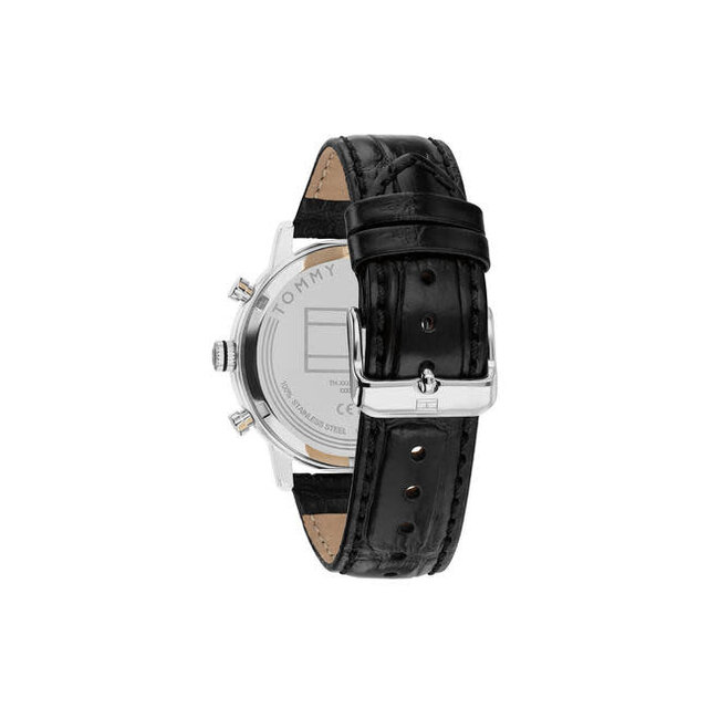 Tommy Hilfiger Tommy Hilfiger Horloge TH1710794 Kane Staal Quartz met Leren Horlogeband 42mm