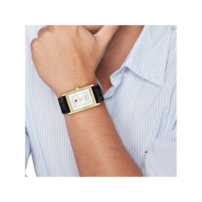 Tommy Hilfiger Tommy Hilfiger Horloge TH1710772 Ben Staal met Geelgouden Plating Quartz 40x25.5mm