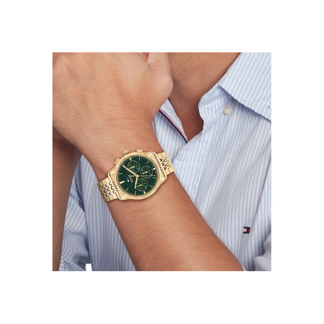 Tommy Hilfiger Tommy Hilfiger Horloge TH1710814 The Empire Staal met Geelgouden Plating Quartz Chronograaf 38mm