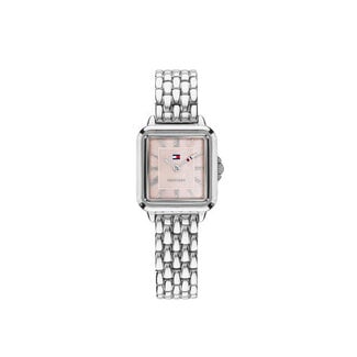 Tommy Hilfiger Tommy Hilfiger TH1782914 Mia Staal Quartz met Roze Parelmoeren Wijzerplaat 24x22.5mm