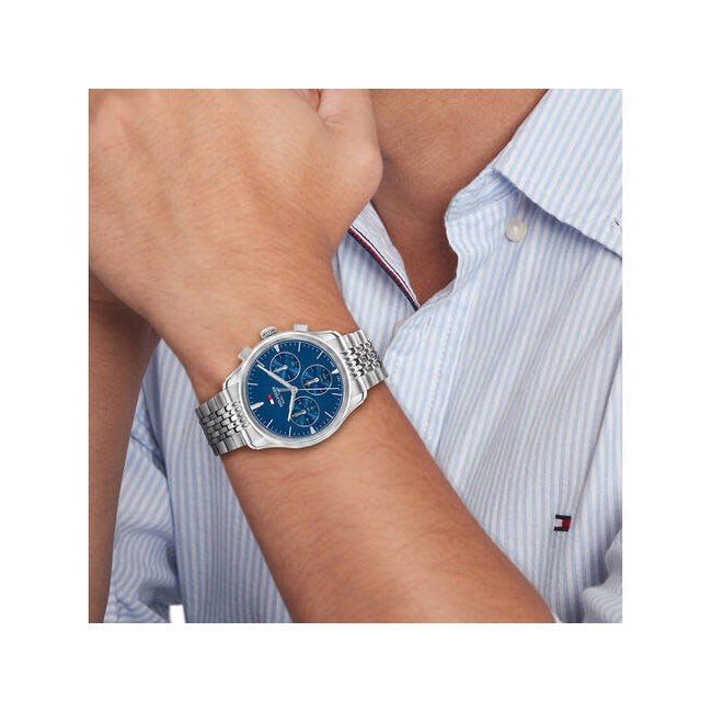 Tommy Hilfiger Tommy Hilfiger Horloge TH1710811 The Empire Staal Quartz Chronograaf met Blauwe Wijzerplaat 38mm