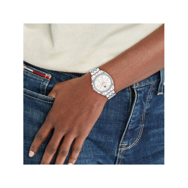 Tommy Hilfiger Tommy Hilfiger Horloge TH1782802 Mellie Staal Quartz Chronograaf met Zirkonia 36mm