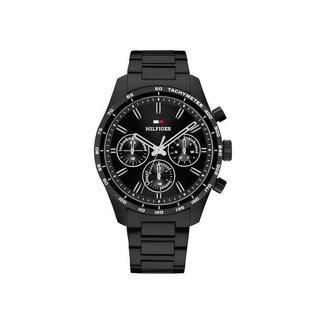 Tommy Hilfiger Tommy Hilfiger Horloge TH1792280 Hampton Staal met Zwarte Plating Quartz Chronograaf 42mm