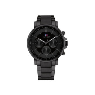 Tommy Hilfiger Tommy Hilfiger Horloge TH1710590 Tyson Staal met Zwarte Coating Quartz Chronograaf 43mm