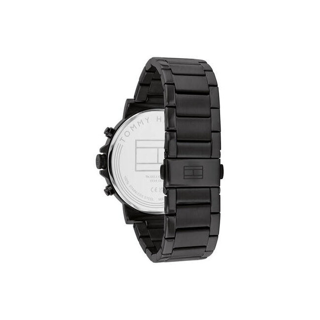 Tommy Hilfiger Tommy Hilfiger Horloge TH1710590 Tyson Staal met Zwarte Coating Quartz Chronograaf 43mm