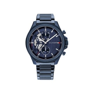 Tommy Hilfiger Tommy Hilfiger Horloge TH1792288 Clark Staal met Blauwe Coating Quartz 44mm