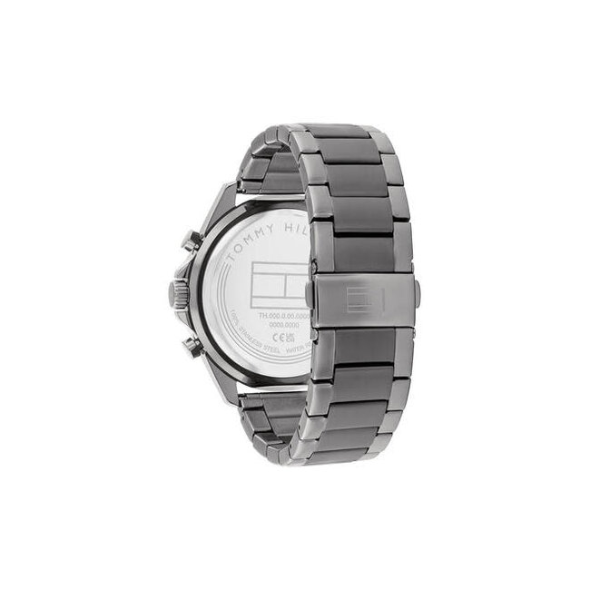 Tommy Hilfiger Tommy Hilfiger Horloge TH1710657 Jax Staal met Zwarte Coating Quartz 48mm