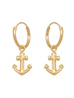 Eline Rosina Anchor hoops oorbellen goud