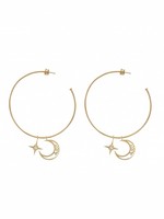 Wanderlust + Co Celestial hoop oorbellen goud