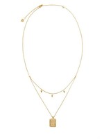 Wanderlust + Co Zalea locket ketting goud