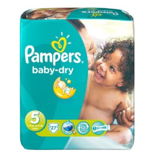 Pampers Pampers Baby Dry Junior Midpack 5 11-25 Kg- 27 Stuks Pampers Pampers Baby Dry Junior Midpack 5 11-25 Kg- 27 Stuks