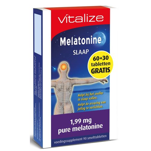 Vitalize Vitalize Melatonine Slaap - 60+30 Tabletten Vitalize Vitalize Melatonine Slaap - 60+30 Tabletten