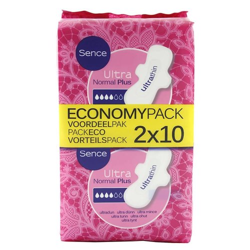 Sence Sence Maandverband Ultra Normaal Plus - 2 X 10 Stuks Sence Sence Maandverband Ultra Normaal Plus - 2 X 10 Stuks