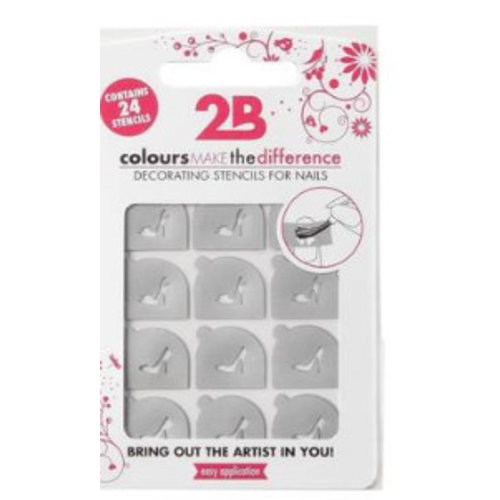 2b 2B NAIL STENCILS 06 SHOES - 1 STUKS 2b 2B NAIL STENCILS 06 SHOES - 1 STUKS