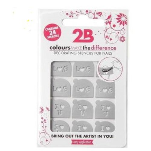 2b 2B NAIL STENCILS LOVE 07 - 1 STUKS 2b 2B NAIL STENCILS LOVE 07 - 1 STUKS