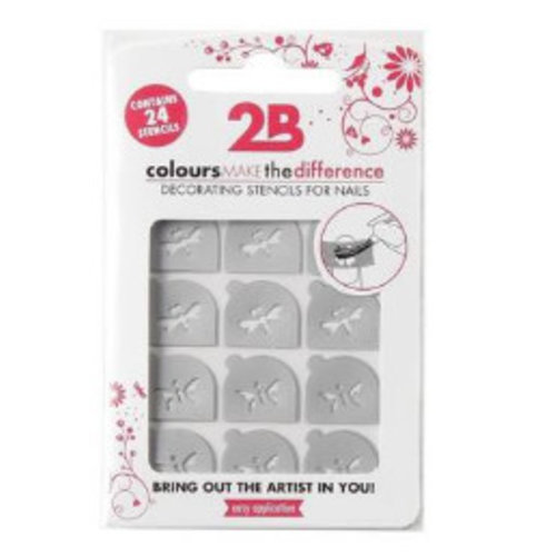 2b 2B NAIL STENCILS 03 BUTTERFLY - 1 STUKS 2b 2B NAIL STENCILS 03 BUTTERFLY - 1 STUKS