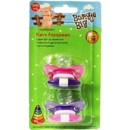 Bargje Bargje Big Fopspeen Kers Medium B/G - 2 Stuks Bargje Bargje Big Fopspeen Kers Medium B/G - 2 Stuks