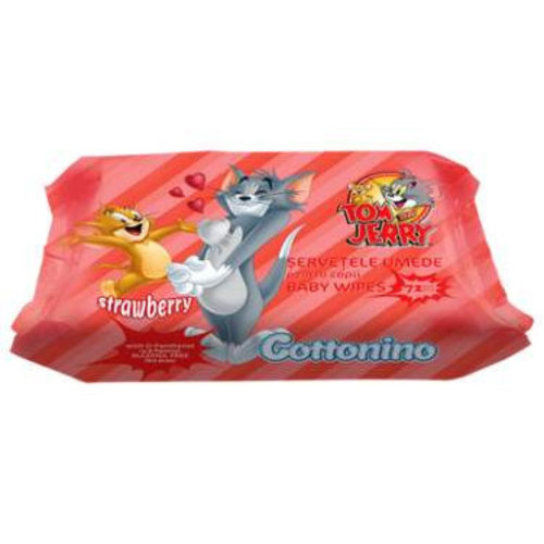 Tom & Jerry Tom & Jerry Babydoekjes Strawberry- 72 Stuks Tom & Jerry Tom & Jerry Babydoekjes Strawberry- 72 Stuks