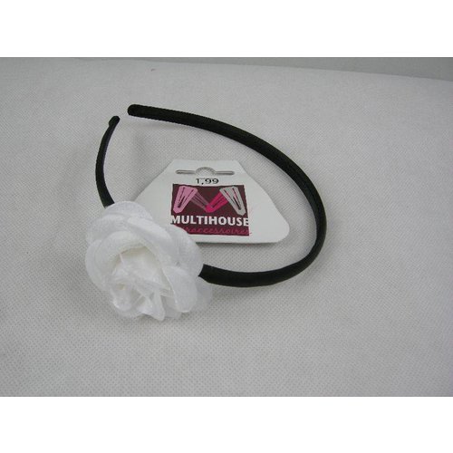 Multihouse Diadeem 1 Cm Met Bloem Wit - 1 Stuks Multihouse Diadeem 1 Cm Met Bloem Wit - 1 Stuks