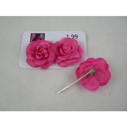Multihouse 2 Schuifspelden 5 Cm Met Roos Cerise - 1 Stuks Multihouse 2 Schuifspelden 5 Cm Met Roos Cerise - 1 Stuks